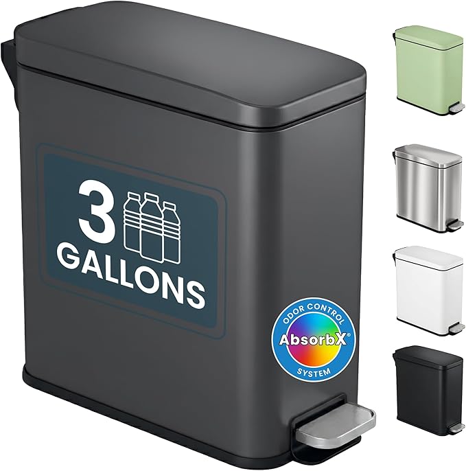 iTouchless SoftStep 3 Gallon Slim Bathroom Trash Can by iTouchless