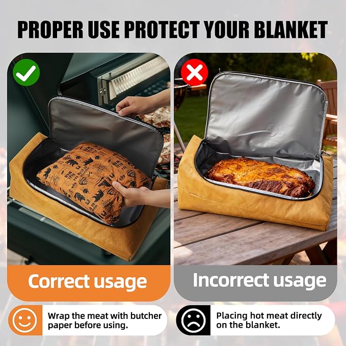 BBQ Blanket for Resting Meat, Leak-Proof & Reusable Insulated Meat Resting Bag - Image 4