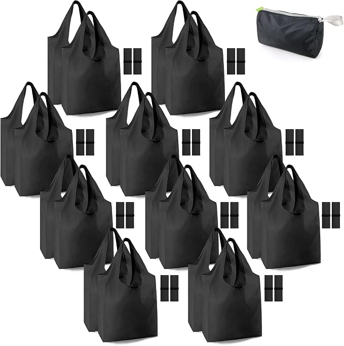 BeeGreen 20 Pack Black Reusable Grocery Bags by BeeGreen