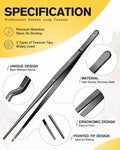 Tongs, 3-Piece Set, 12 Inch Black 304 Stainless Steel