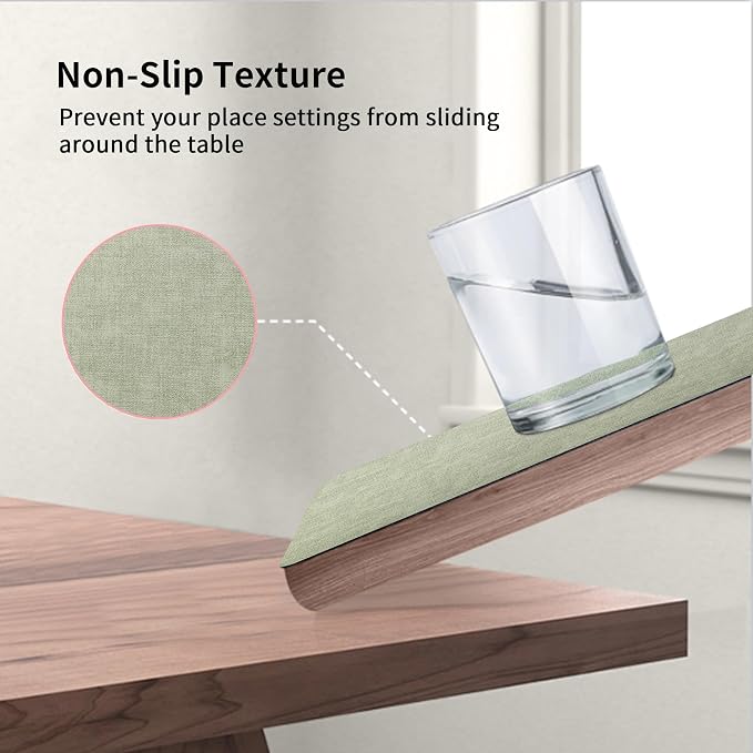 Maxpearl Faux Leather Placemats Set of 8 – Waterproof, Wipe Clean, Heat - Image 6