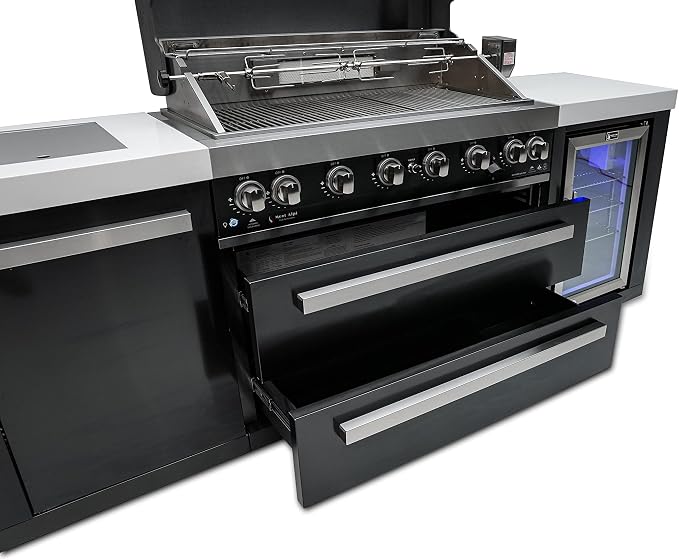 Mont Alpi MAi805-BSSFC 44-inch 6-Burner 115000 BTU Black Stainless Steel Gas - Image 4