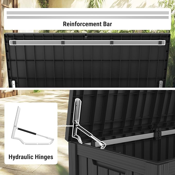 Mars Villa 150 Gallon Deck Box, Waterproof and Weatherproof Large Resin Storage - Image 5