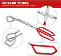 Tongs 2-Piece Set, Red 11-Inch Stainless Steel with Non-Slip Grip