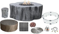 Elementi | Bundle Manchester Gas Fire Pit Cast Concrete Semi-Round Fire Table by AMSFireplaceInc