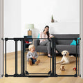Clear Baby Gate for Stairs, 57.87-66.14" Wide, Auto Close Acrylic Pet Gate by AiWMGL