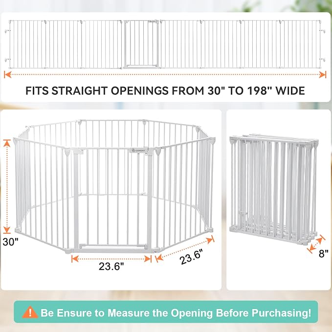 COMOMY 198" Baby Gate Extra Wide, Dog Gate Pet Gate - Image 5