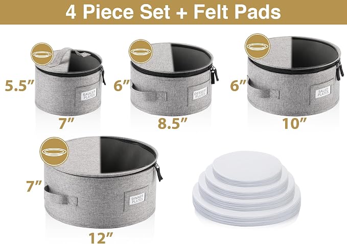 Set of 4 China Storage Cases for Dinnerware - Image 4