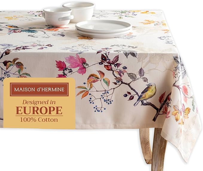 Maison d' Hermine Table Cloth Square Table 100% Cotton 54 x 54 Inches Fall by MaisondHermine