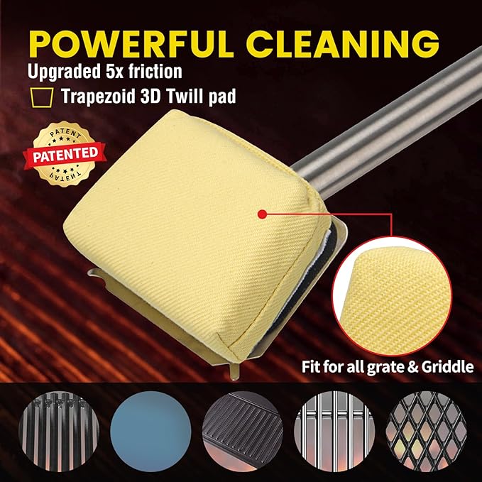Grill Brush Bristle Free, BBQ Replaceable Scraper Cleaning Head, Safe Grill - Image 3