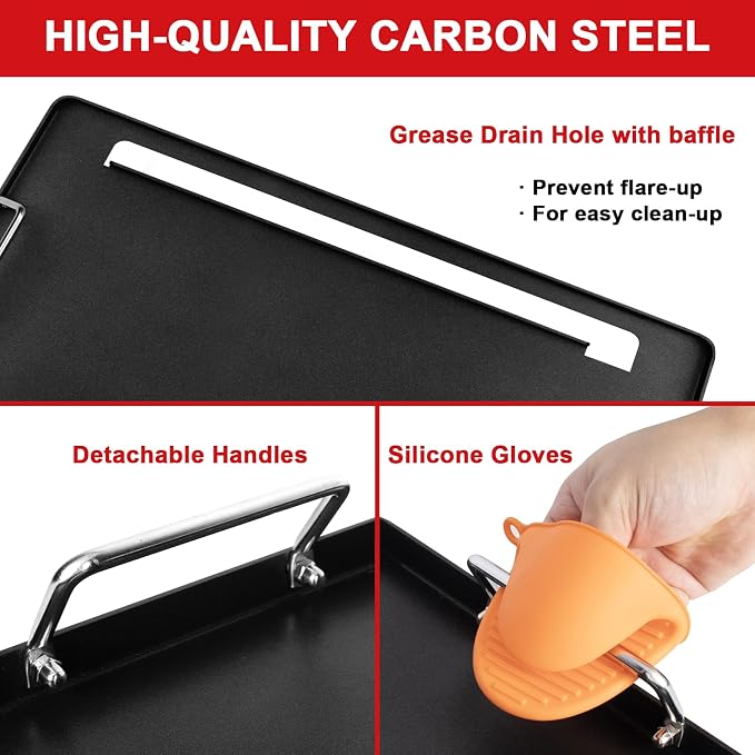 Full-Size Griddle Inserts for Charbroil Classic 360 3 Burner Gas Grill - Image 3