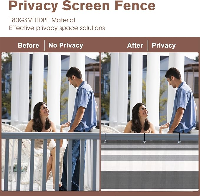 SUNNY GUARD 3'x16' Balcony Deck Privacy Screen Fence, Apartments Railing Screen - Image 3