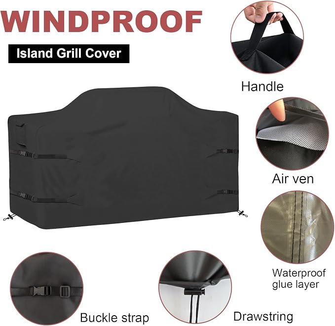 98 Inch Island Grill Cover Kitchen Extra Large Grill Cover Heavy Duty - Image 3