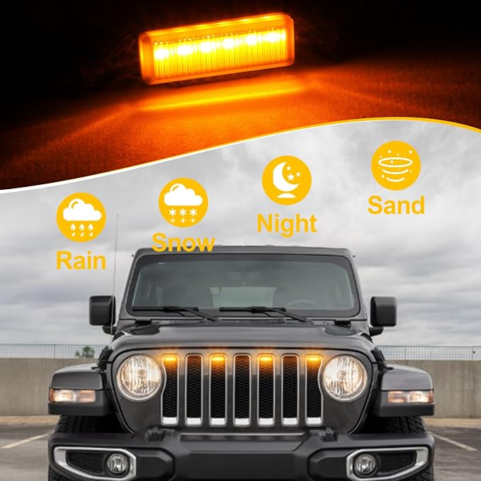 Led Grill Grille Lights fit for 2019 2020 2021 2022 2023 Jeep Wrangler JL JLU - Image 4