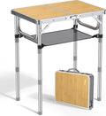 Anbte 2ft Camping Table Foldable, 3 Adjustable Heights High 27.5" Aluminum by Anbte
