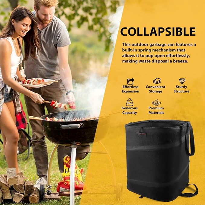 YUDI & GARDEN 19 Gallon Square Collapsible Yard Waste Bin, Collapsible Trash Can - Image 4