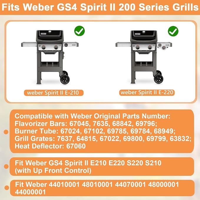 GS4 Spirit 2 Grill Parts for Weber Grill Parts Spirit II 200 SER, Replacement - Image 2