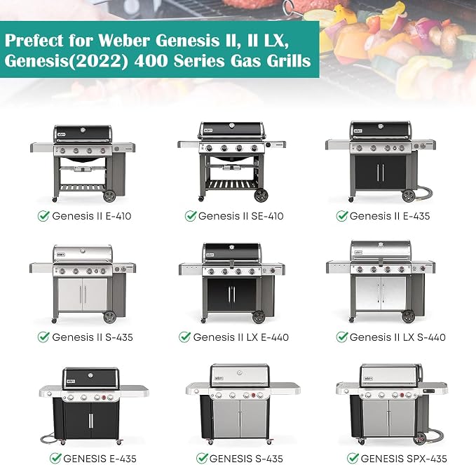 Full-Size Griddle Inserts for Weber Genesis II 400 Series Gas Grill, Flat Top - Image 4