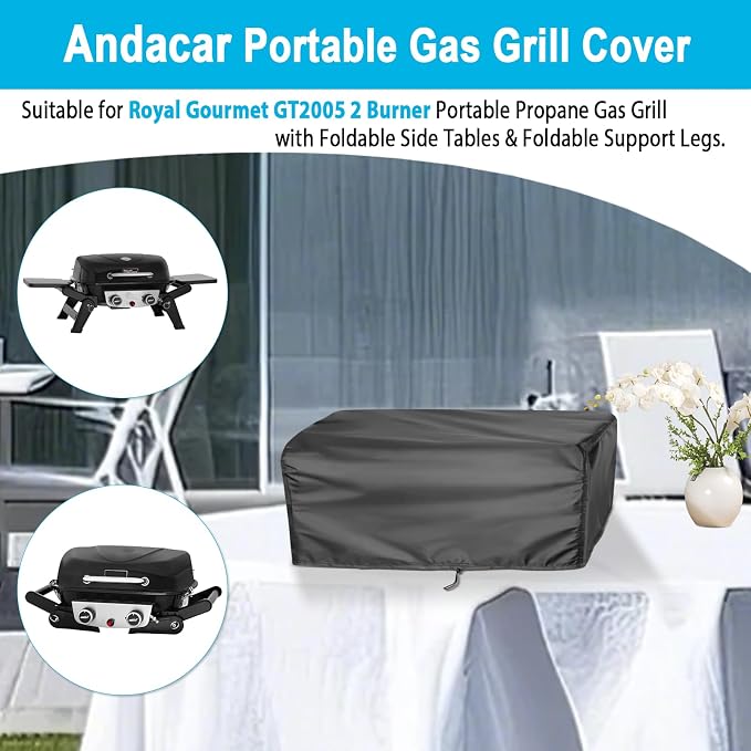Grill Cover for Royal Gourmet GT2005 2-Burner Portable Propane Gas Grill - Image 2