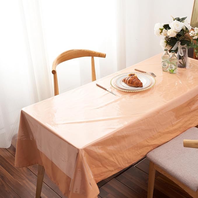 Clear Plastic Tablecloth Protector Rectangle Square 70x70 inch Waterproof - Image 6