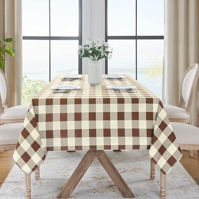 Softalker Gingham Checkered Tablecloth Rectangle - Image 8