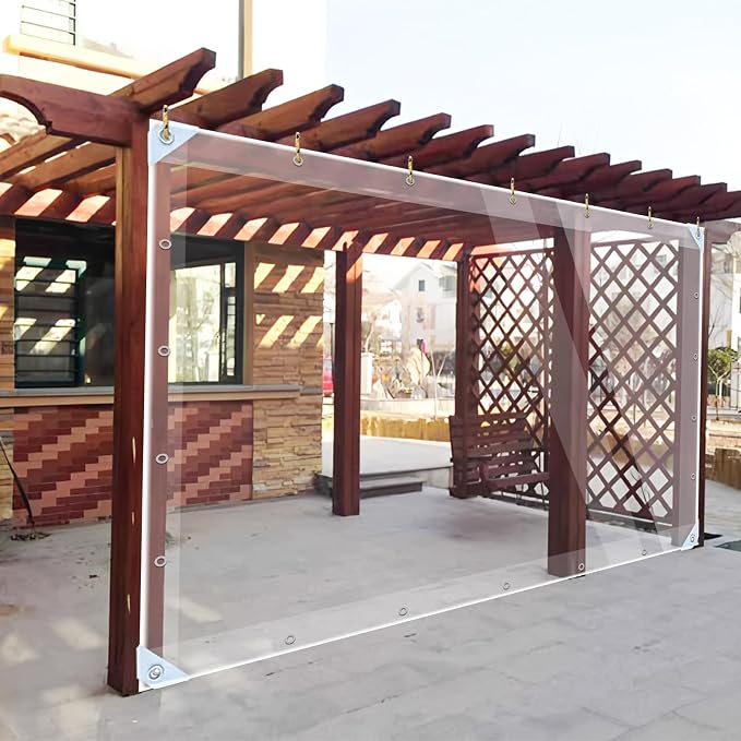 Clear Tarps Heavy Duty PVC, Transparent Tarp Durable Waterproof Dustproof - Image 9
