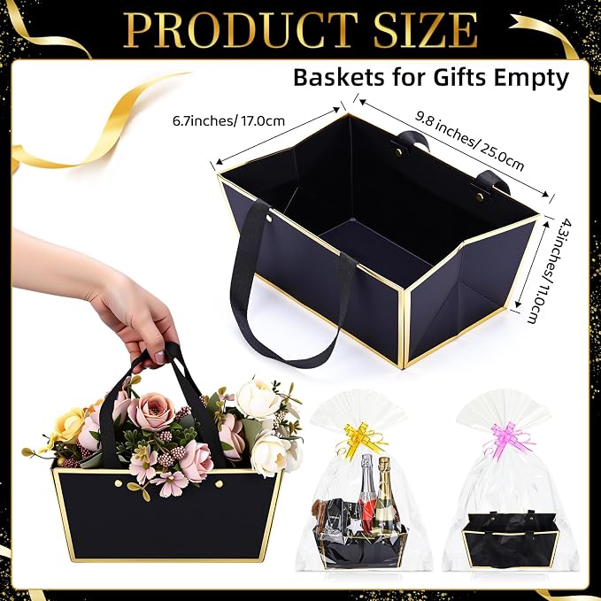 Tuanse 30 Pcs Basket for Gift Empty DIY Bulk Gift Basket Kit - Image 2