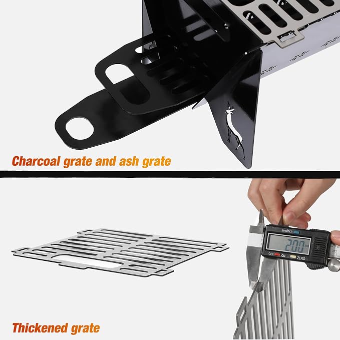 Lineslife 16 Inch Portable Camping Campfire Grill, Heavy Duty Charcoal BBQ - Image 5