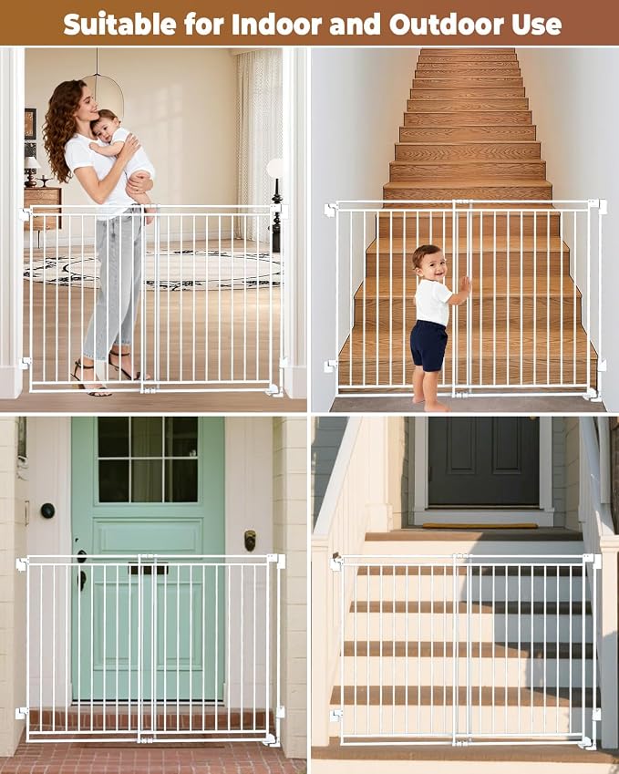 34-53" No Bottom Bar Baby Gates Dog Gate - Image 9