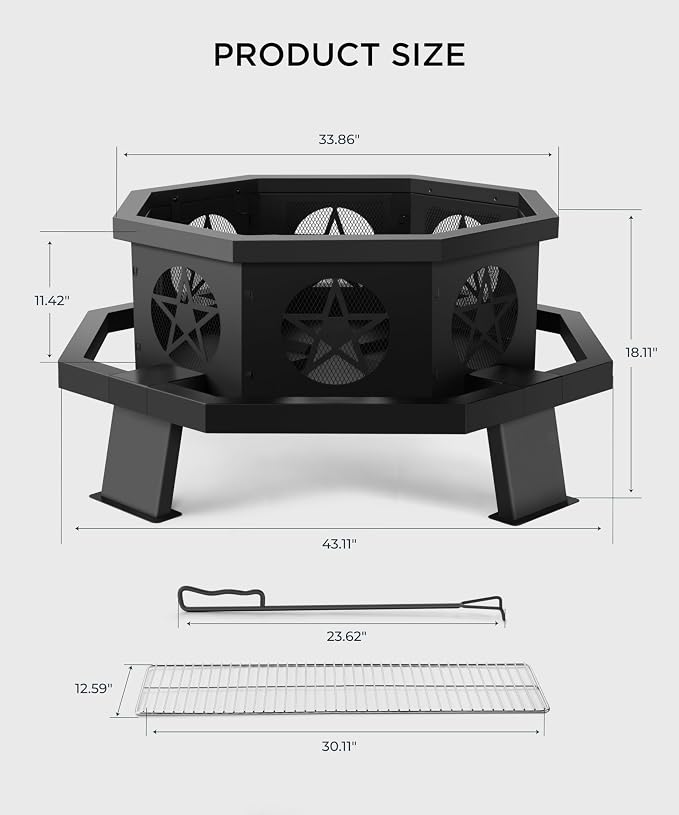 43 inch Fire Pit, Outdoor Fire Pits - Image 7