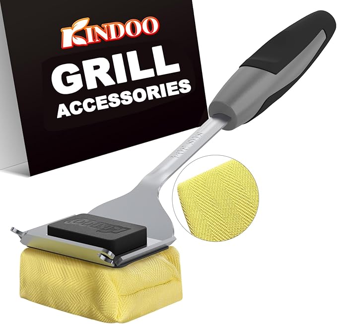 Grill Brush Bristle Free for Outdoor Grill, Steam Grill Cleaning Brush by KINDOO