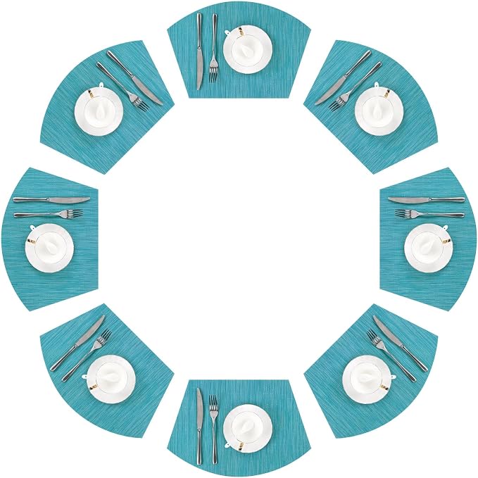 SHACOS Wedge Placemats Set of 8 Woven Vinyl Plastic Placemats by SHACOS