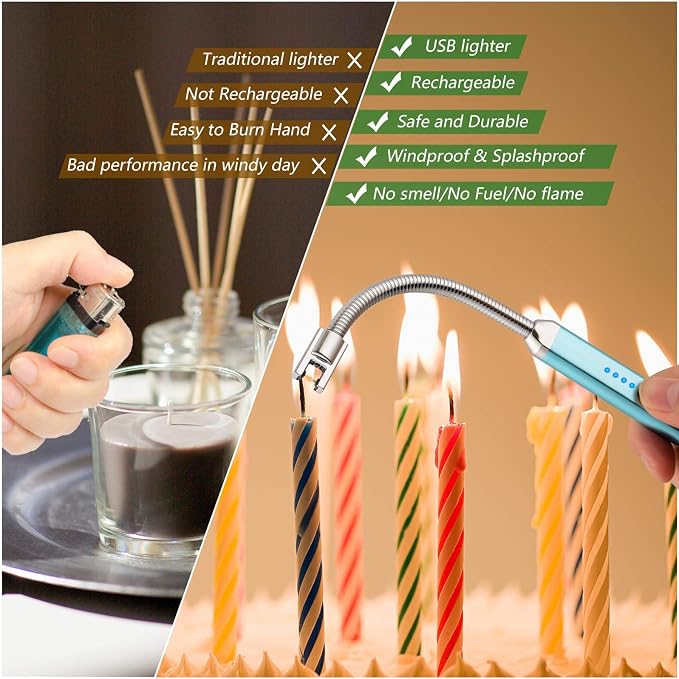 MEIRUBY Electric Candle Lighter, Birthday Christmas Stocking Stuffers Gifts - Image 4