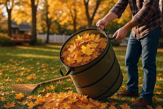 Collapsible Trash Can Outdoor Storage Bag, 10 Gallon Portable Leaf Garbage Bin - Image 7