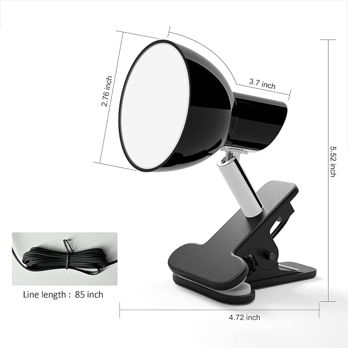 deeloop Clip on Light 5W Ultra Bright 330° Rotation Book Reading Clip on Lamp - Image 4