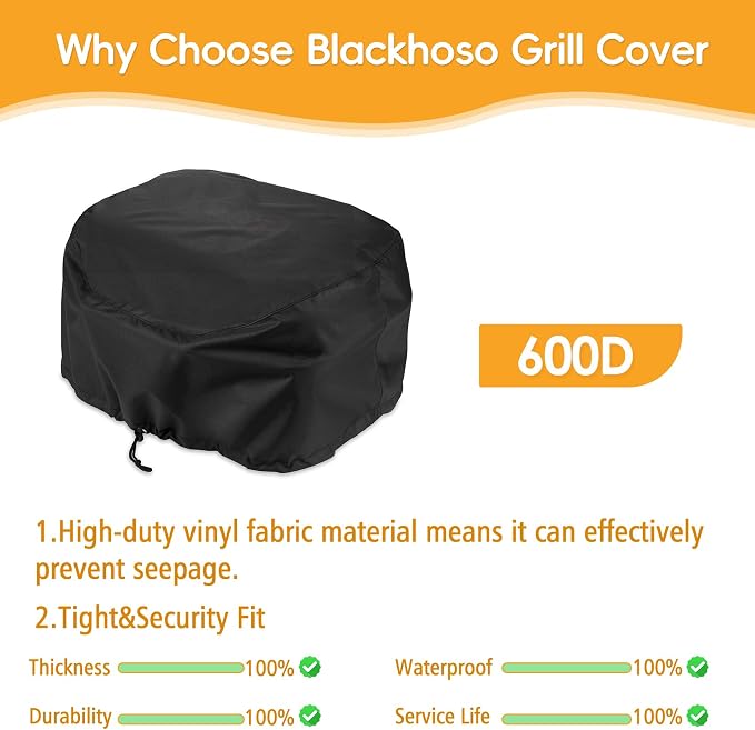 Grill Cover for Weber Lumin Electric Grill, Lumin Compact Grill, 600D Heavy - Image 6