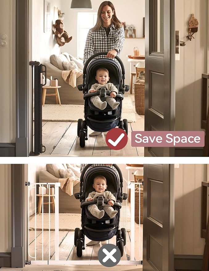 Retractable Baby Gate, Momcozy Extra Wide Mesh Baby Gates - Image 4