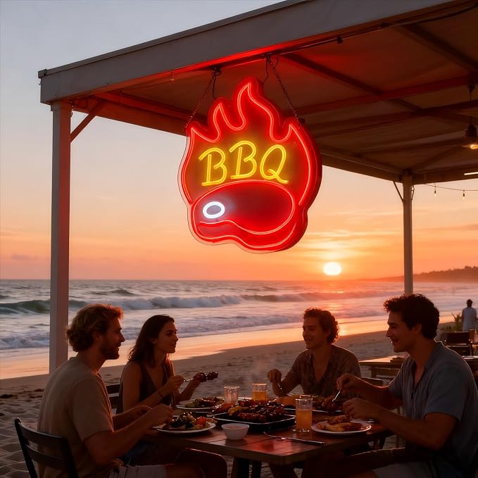 BBQ Neon Signs for Backdrop wall decor，Dimmable USB Powered, Barbecue Neon - Image 8