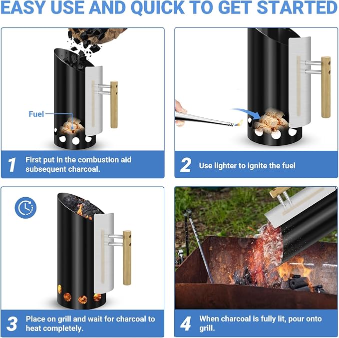 Color Box Charcoal Chimney Starter 6.25X14.5 H Natural Restoration Doubel - Image 8