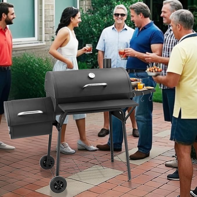 Barrel Charcoal Grill with offset smoker, 714 Square Inches Cooking Area - Image 8