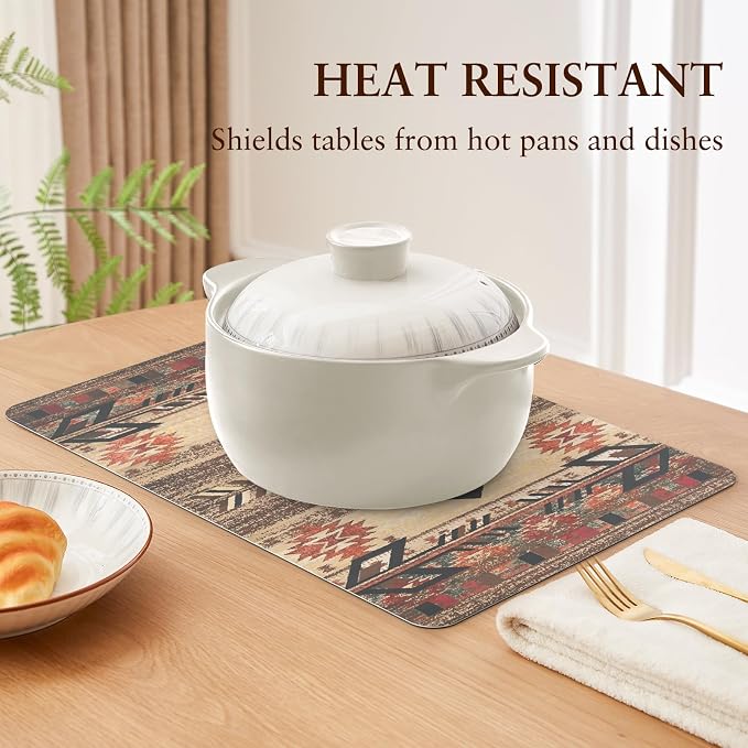 QIYI Placemats Set of 6, 12x18 Inch PU Leather Place Mats - Image 5
