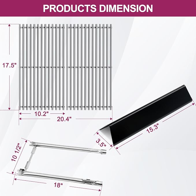 7637 17.5 Inches Grid Grates 7635 Flavorizer Bar - Image 2