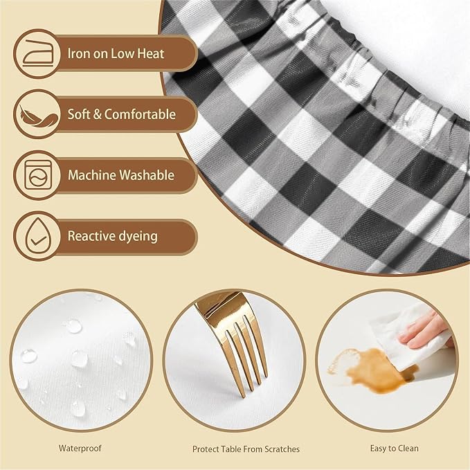 Rectangle Table Cloth Cover Waterproof Elastic Fitted Polyester Fitted - Image 3