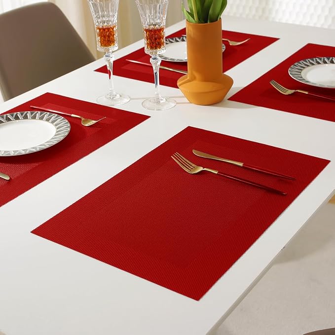 Vinyl Placemats Heat-Resistant Table Mats Washable Easy Clean Plastic Placemats - Image 5