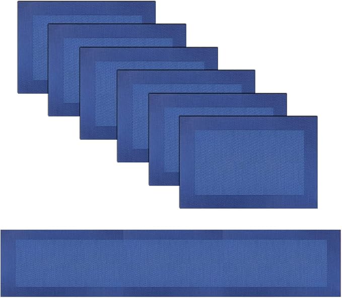 Vinyl Placemats Set of 6 Vinyl Heat-Resistant Table Mats by PandaPalm