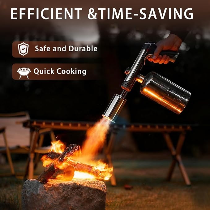 Powerful Propane Torch with One-Touch Max Fire, Kitchen Cooking Torch with - Image 2