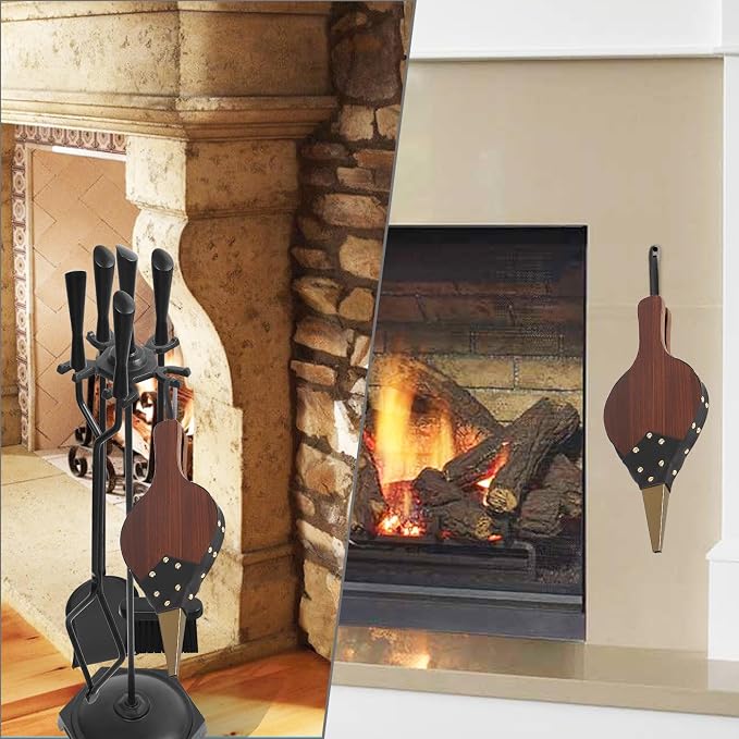 Gtongoko Fireplace Bellows 19" x 7.5" Large Fire Bellow - Image 6