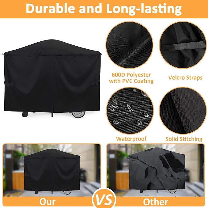 Grill Cover for Weber Q2000, Q3200 Gas Grills, Replacement for 7112 Cover - Image 4