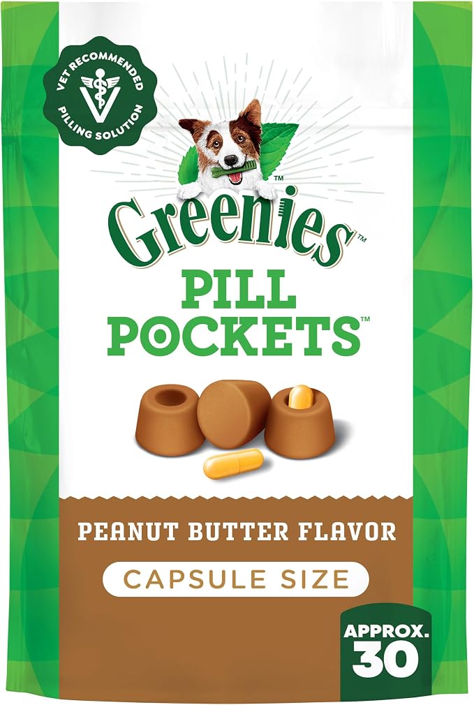Greenies Pill Pockets for Dogs, Large Size Soft Dog Treats, Peanut Butter Flavor by GREENIES