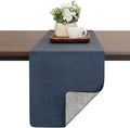 Table Runners 94 Inches Long, Dual-Sided Faux Leather Farmhouse Table Runner by Chitomars